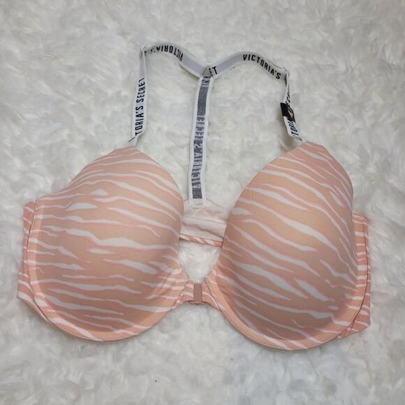 Victoria Secret 34d T-shirt Lightly Lined Demi Racerback Front Closure Bra - Picture 1 of 4